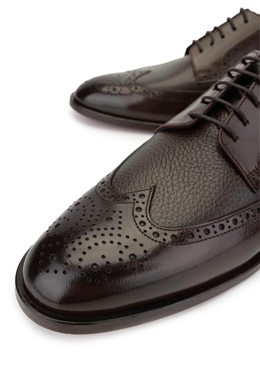  Tamer Tanca Erkek Hakiki Deri Kahverengi Klasik Ayakkabı