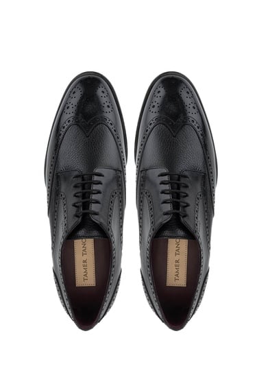  Tamer Tanca Erkek Hakiki Deri Siyah Klasik Ayakkabı