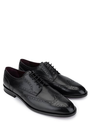  Tamer Tanca Erkek Hakiki Deri Siyah Klasik Ayakkabı