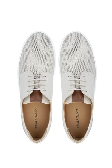  Tamer Tanca Erkek Hakiki Deri Bej Casual Ayakkabı