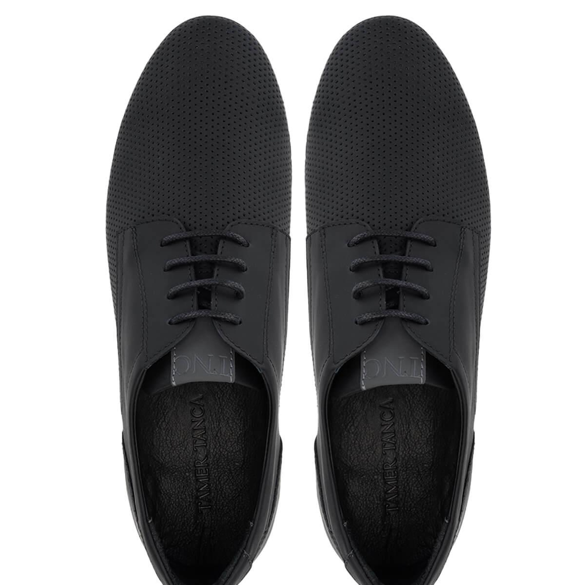 Tamer Tanca Erkek Hakiki Deri Siyah Casual Ayakkabı