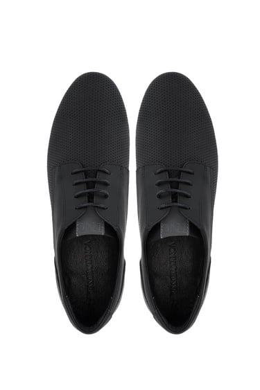  Tamer Tanca Erkek Hakiki Deri Siyah Casual Ayakkabı