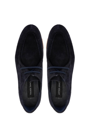  Tamer Tanca Erkek Hakiki Deri Lacivert Süet Casual Ayakkabı