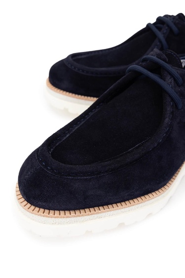  Tamer Tanca Erkek Hakiki Deri Lacivert Süet Casual Ayakkabı