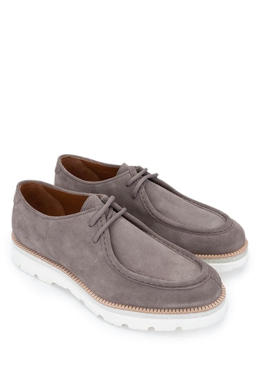  Tamer Tanca Erkek Hakiki Deri Taupe Süet Casual Ayakkabı