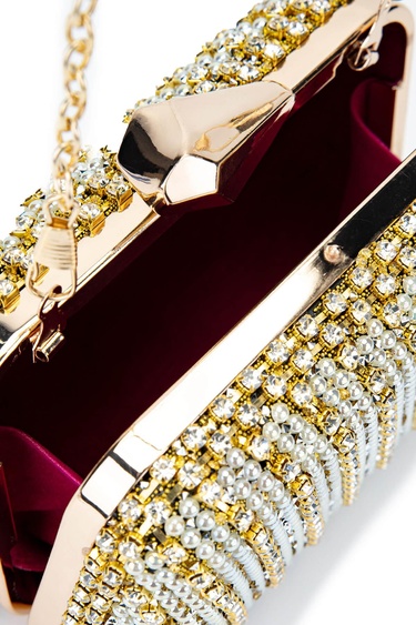  Tamer Tanca Kadın Vegan Altın Abiye Çanta