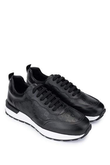  Tamer Tanca Erkek Hakiki Deri Siyah Sneakers & Spor Ayakkabı