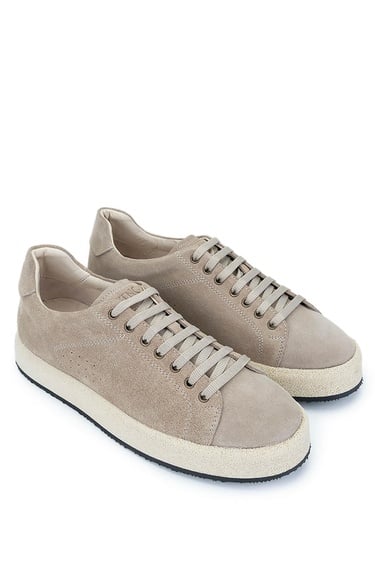  Tamer Tanca Erkek Hakiki Deri Bej Süet Sneakers & Spor Ayakkabı