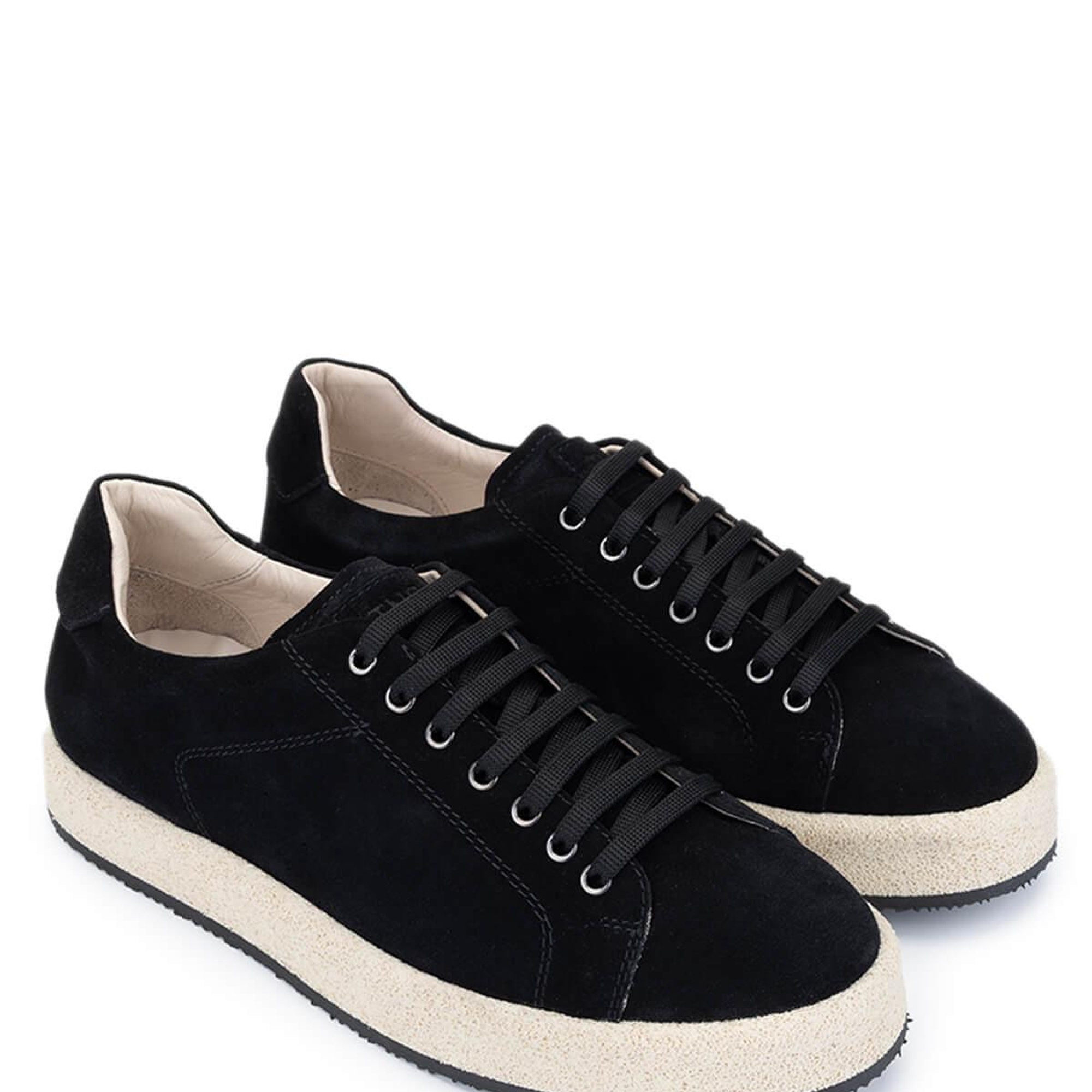 Tamer Tanca Erkek Hakiki Deri Siyah Süet Sneakers & Spor Ayakkabı