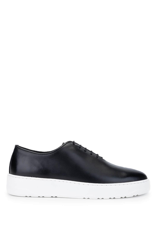  Tamer Tanca Erkek Hakiki Deri Siyah Deri Casual Ayakkabı