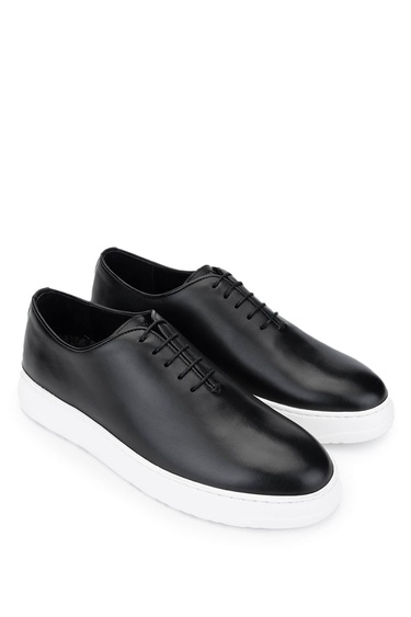  Tamer Tanca Erkek Hakiki Deri Siyah Deri Casual Ayakkabı