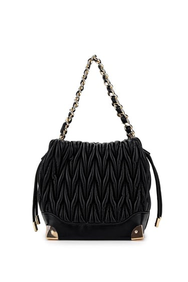  Tamer Tanca Kadın Vegan Siyah Omuz Çanta