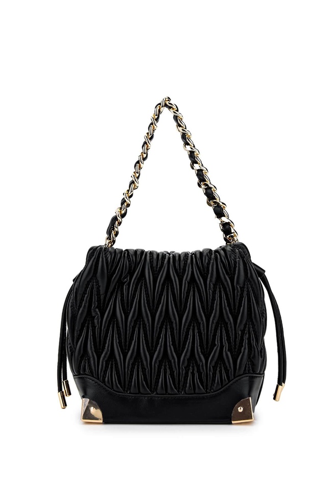  Tamer Tanca Kadın Vegan Siyah Omuz Çanta