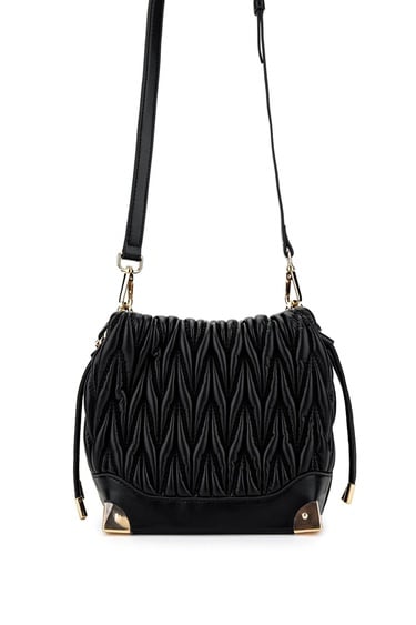  Tamer Tanca Kadın Vegan Siyah Omuz Çanta