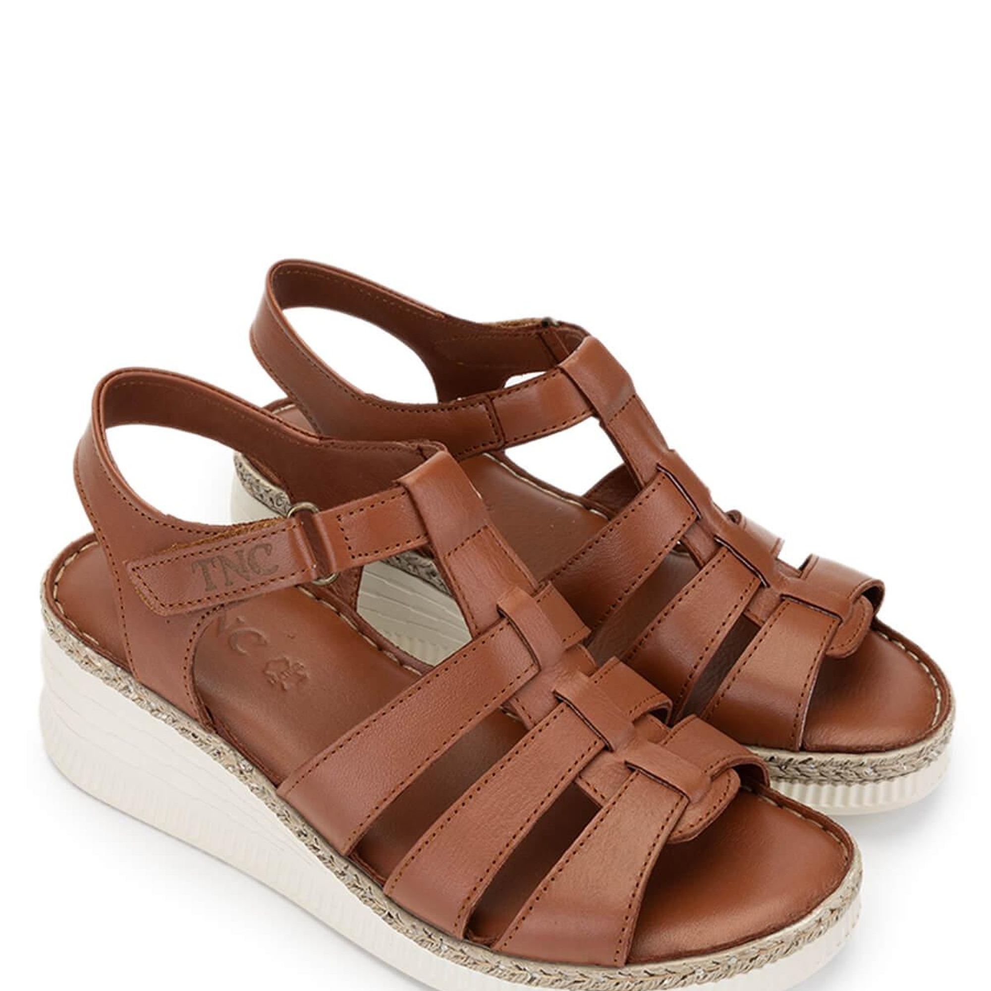 Tamer Tanca Kadın Hakiki Deri Taba Comfort Sandalet