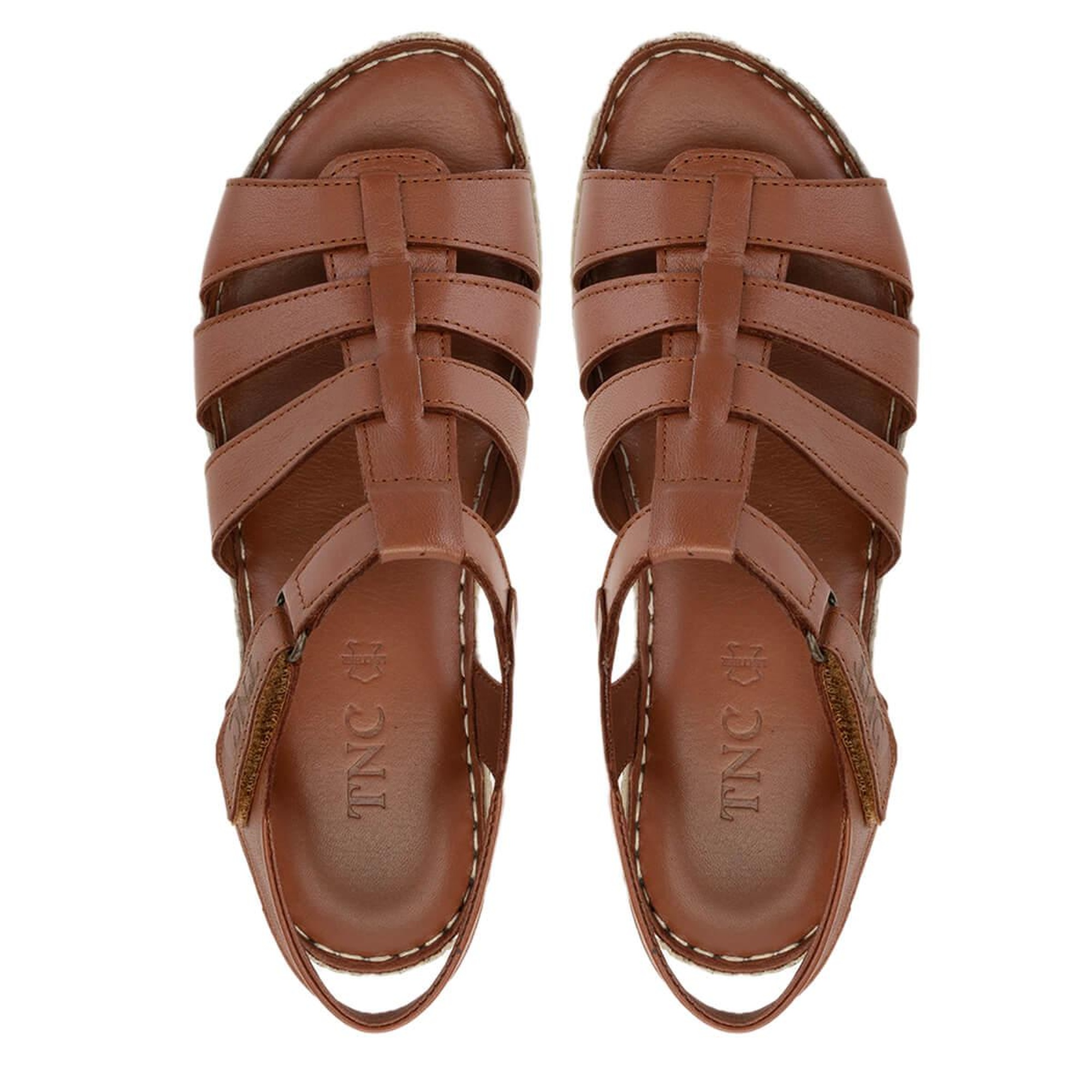 Tamer Tanca Kadın Hakiki Deri Taba Comfort Sandalet