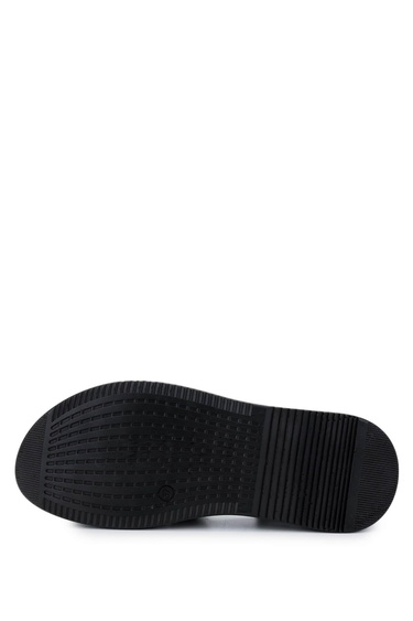  Tamer Tanca Kadın Hakiki Deri Siyah Deri Comfort Sandalet