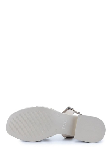  Tamer Tanca Kadın Hakiki Deri Bej Topuklu Sandalet