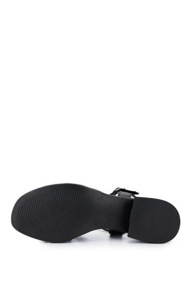  Tamer Tanca Kadın Hakiki Deri Siyah Topuklu Sandalet