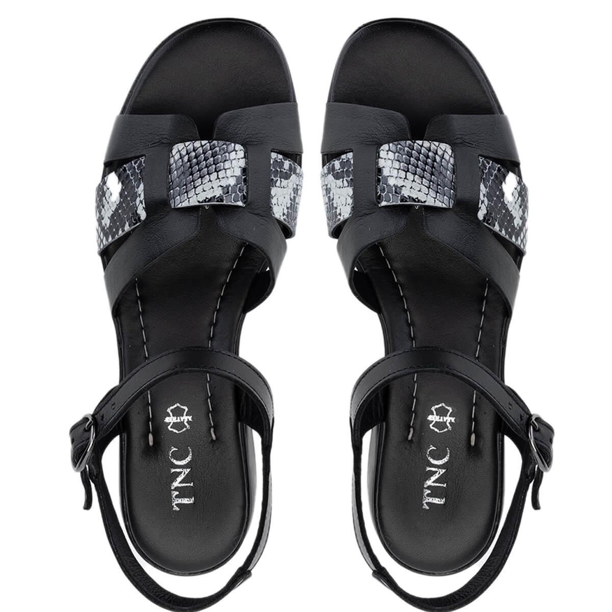 Tamer Tanca Kadın Hakiki Deri Siyah Topuklu Sandalet