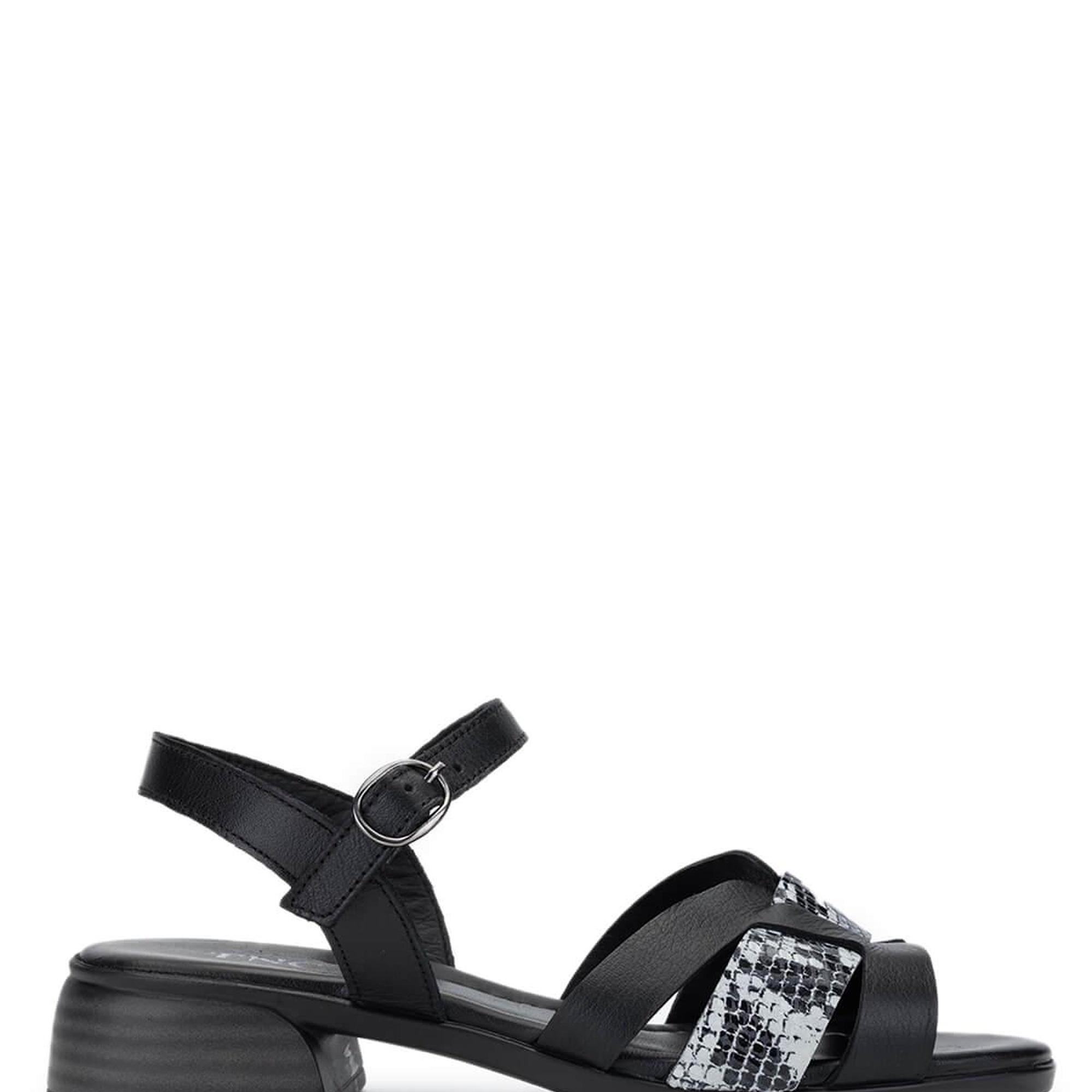 Tamer Tanca Kadın Hakiki Deri Siyah Topuklu Sandalet