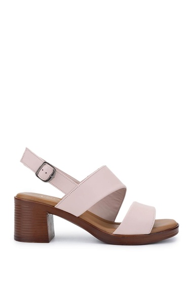  Tamer Tanca Kadın Hakiki Deri Pudra Topuklu Sandalet