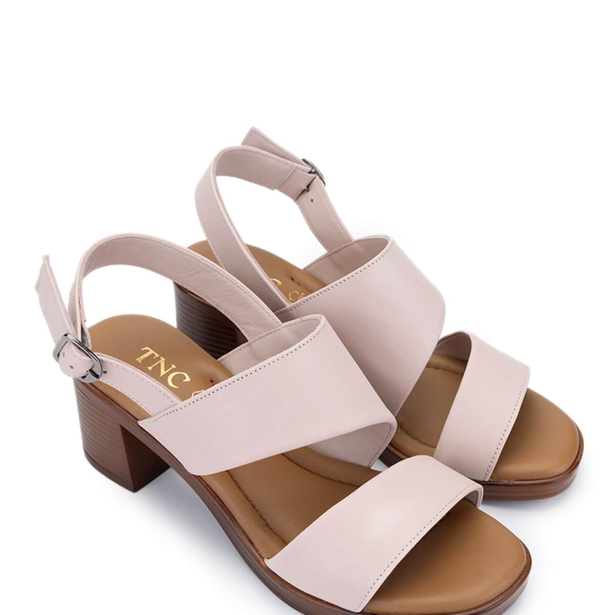 Tamer Tanca Kadın Hakiki Deri Pudra Topuklu Sandalet
