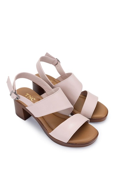  Tamer Tanca Kadın Hakiki Deri Pudra Topuklu Sandalet