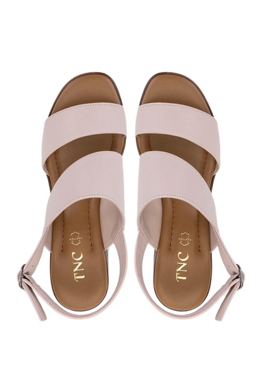  Tamer Tanca Kadın Hakiki Deri Pudra Topuklu Sandalet