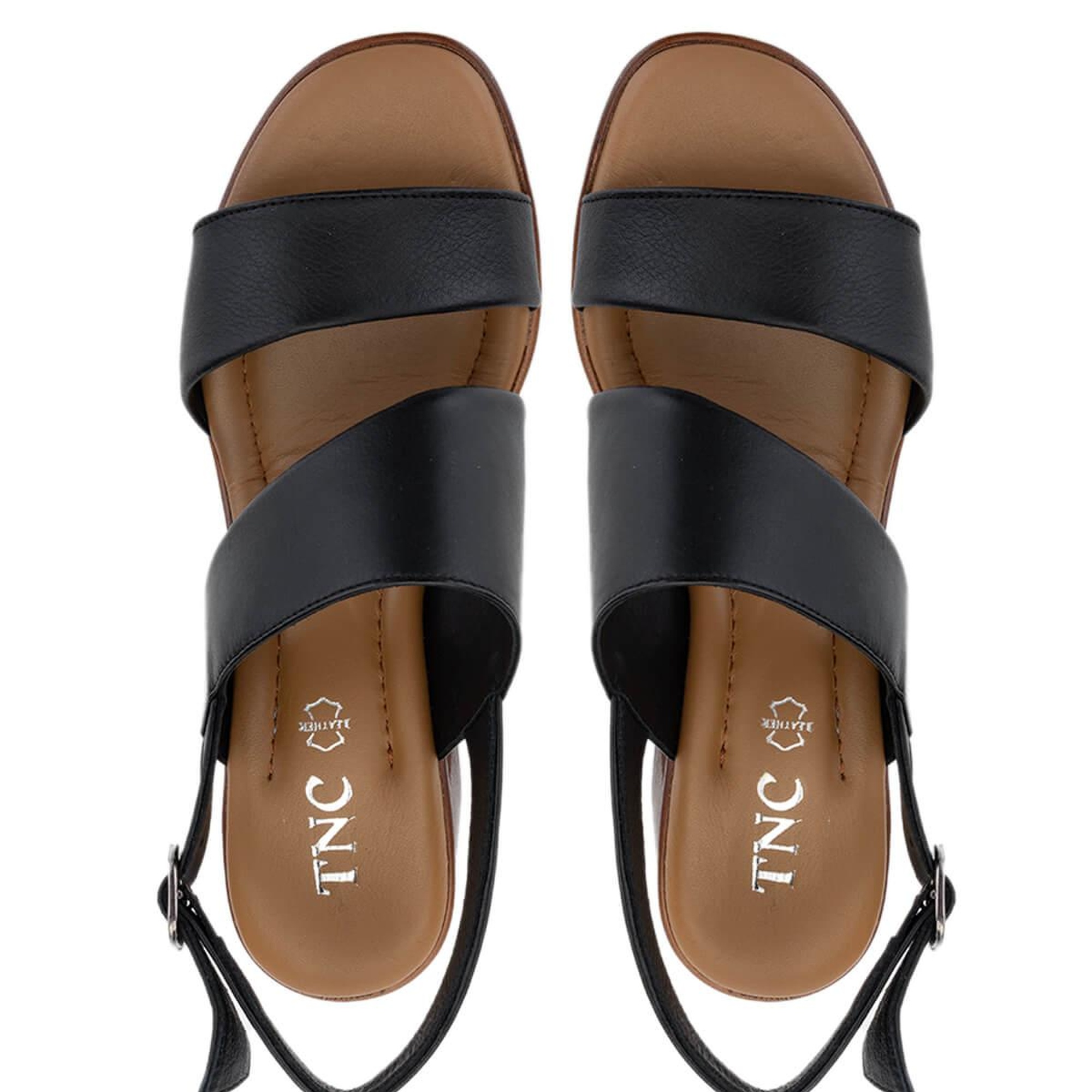 Tamer Tanca Kadın Hakiki Deri Siyah Deri Topuklu Sandalet