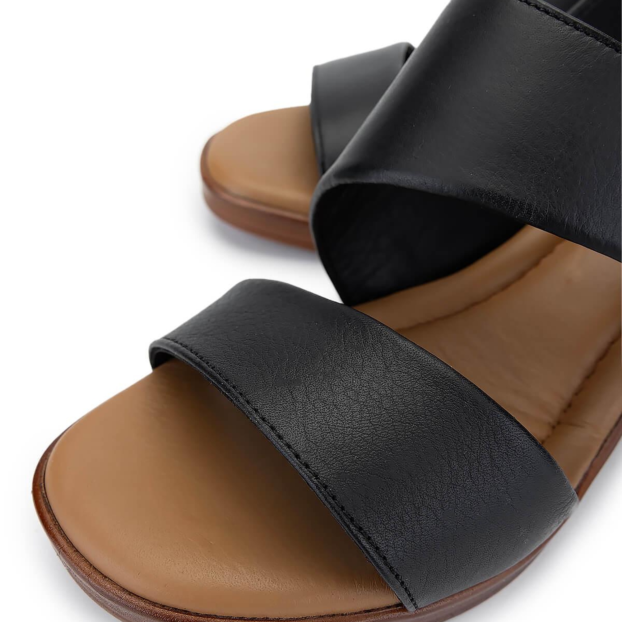 Tamer Tanca Kadın Hakiki Deri Siyah Deri Topuklu Sandalet