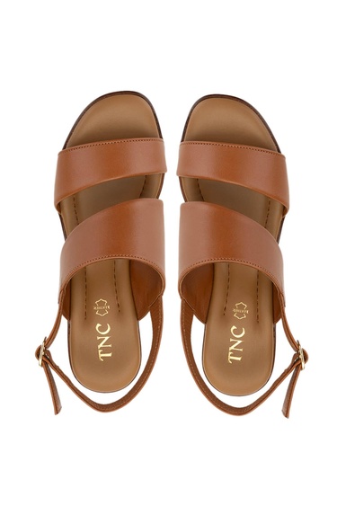  Tamer Tanca Kadın Hakiki Deri Taba Deri Topuklu Sandalet