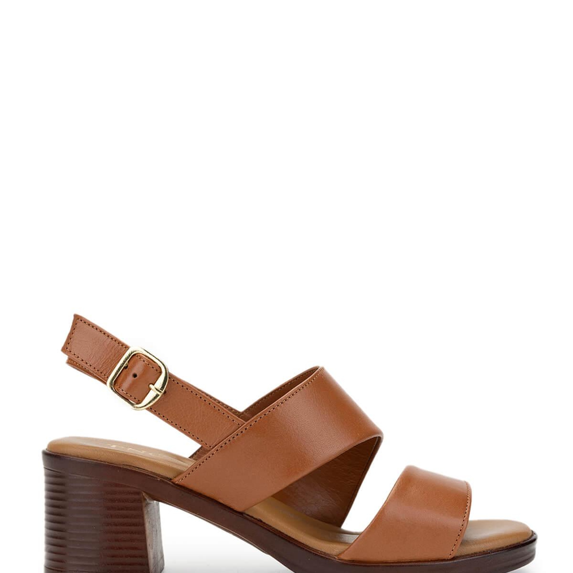 Tamer Tanca Kadın Hakiki Deri Taba Deri Topuklu Sandalet