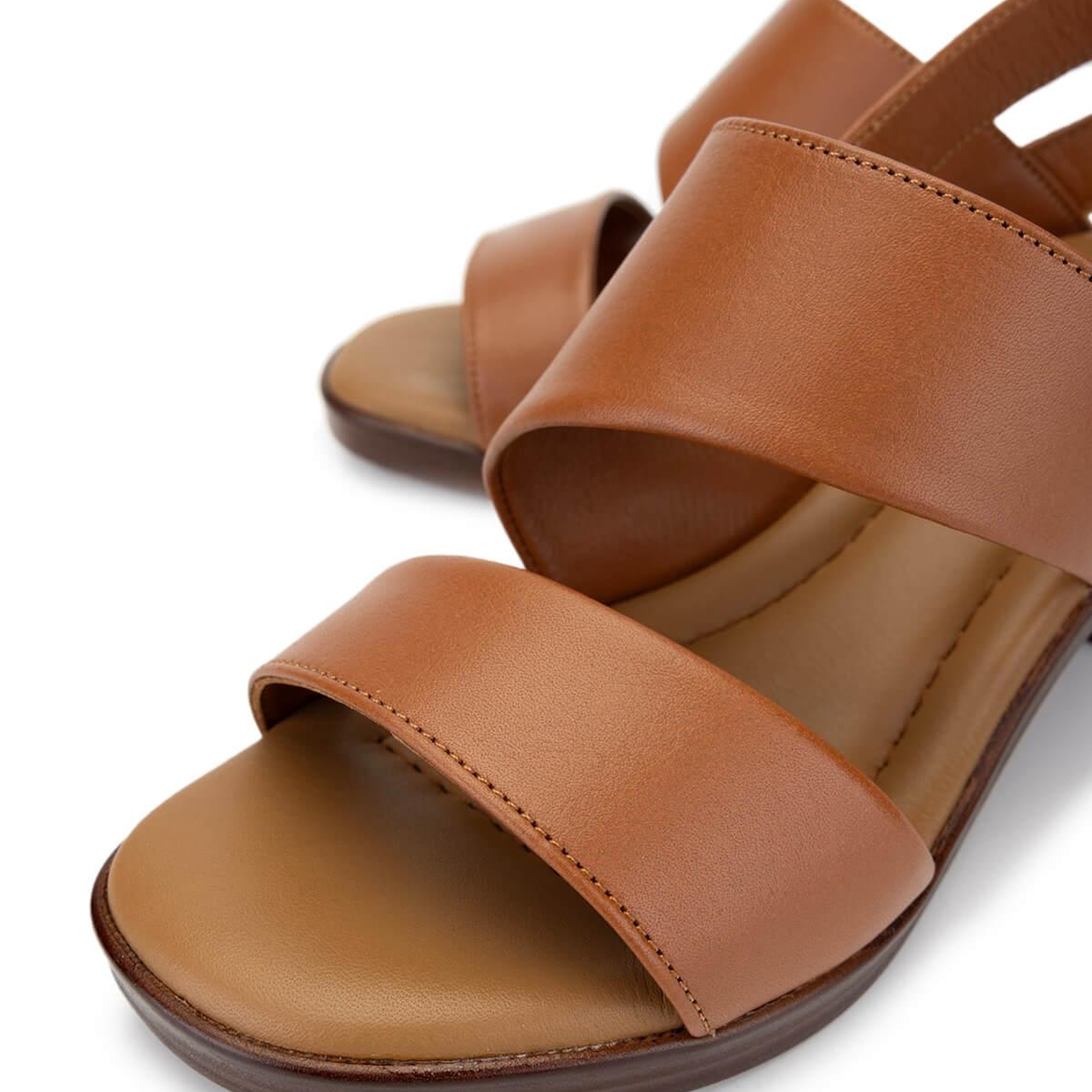 Tamer Tanca Kadın Hakiki Deri Taba Deri Topuklu Sandalet