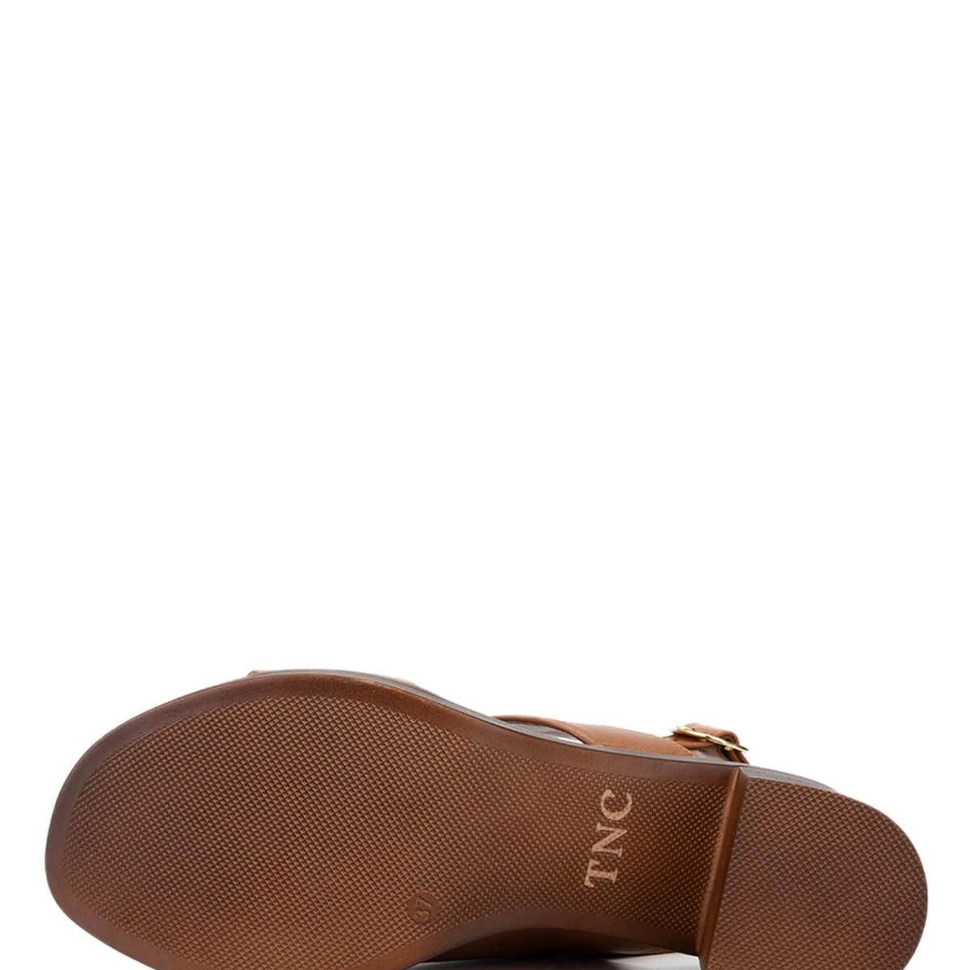 Tamer Tanca Kadın Hakiki Deri Taba Deri Topuklu Sandalet