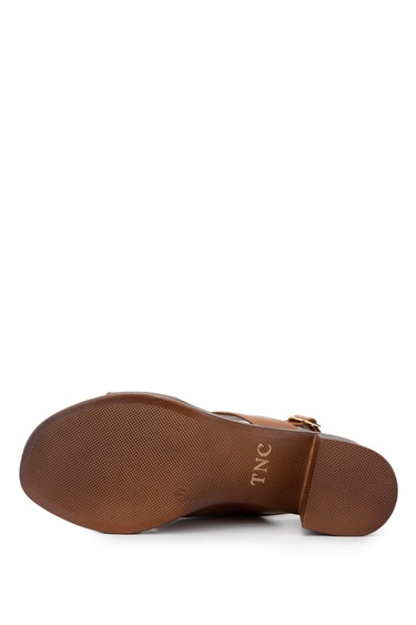  Tamer Tanca Kadın Hakiki Deri Taba Deri Topuklu Sandalet