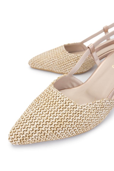  Tamer Tanca Kadın Hakiki Deri Krem Topuklu Ayakkabı