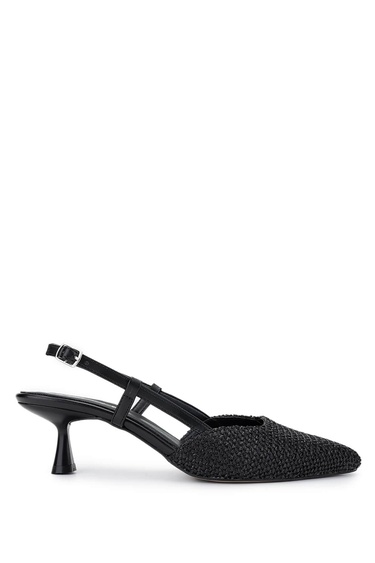  Tamer Tanca Kadın Hakiki Deri Siyah Topuklu Ayakkabı