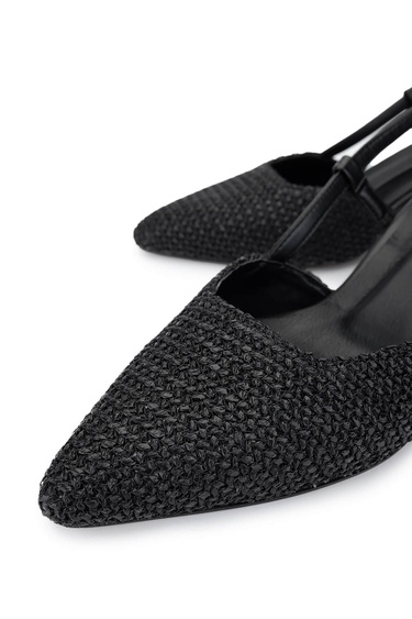  Tamer Tanca Kadın Hakiki Deri Siyah Topuklu Ayakkabı