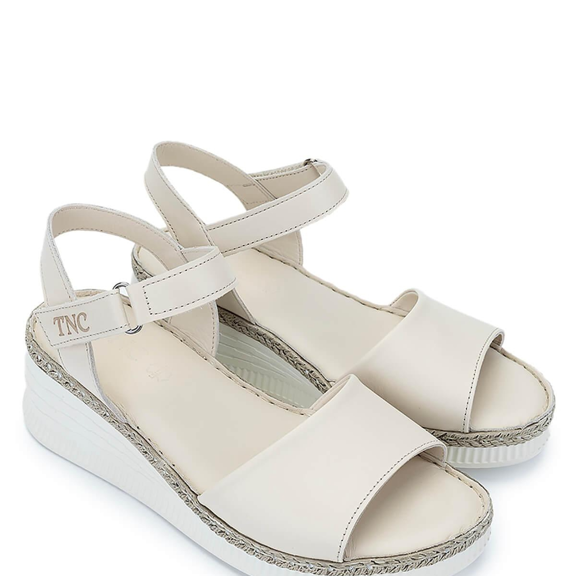 Tamer Tanca Kadın Hakiki Deri Bej Comfort Sandalet