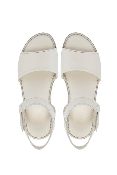  Tamer Tanca Kadın Hakiki Deri Bej Comfort Sandalet