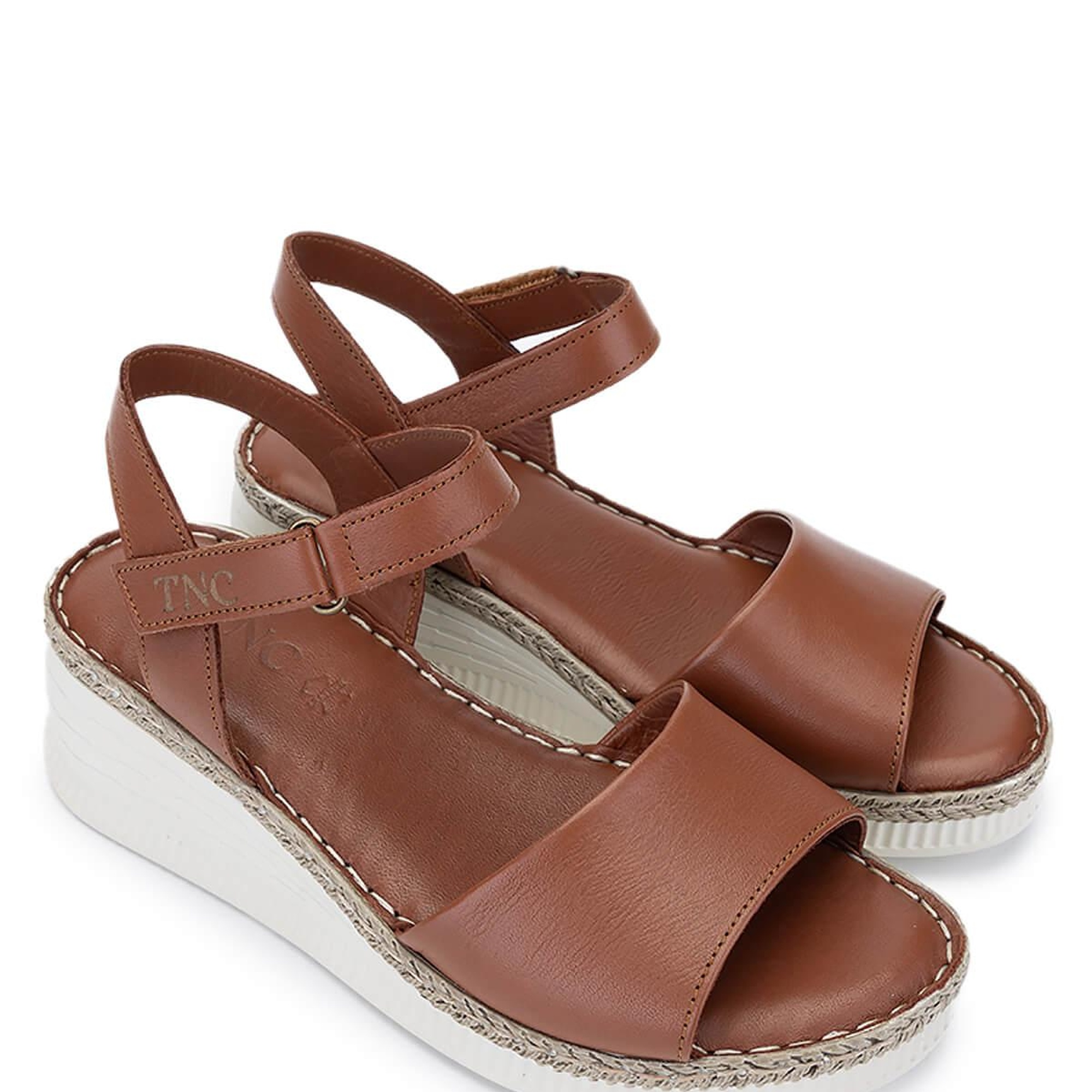 Tamer Tanca Kadın Hakiki Deri Taba Comfort Sandalet