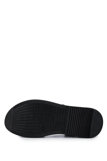  Tamer Tanca Kadın Hakiki Deri Siyah Deri Comfort Sandalet