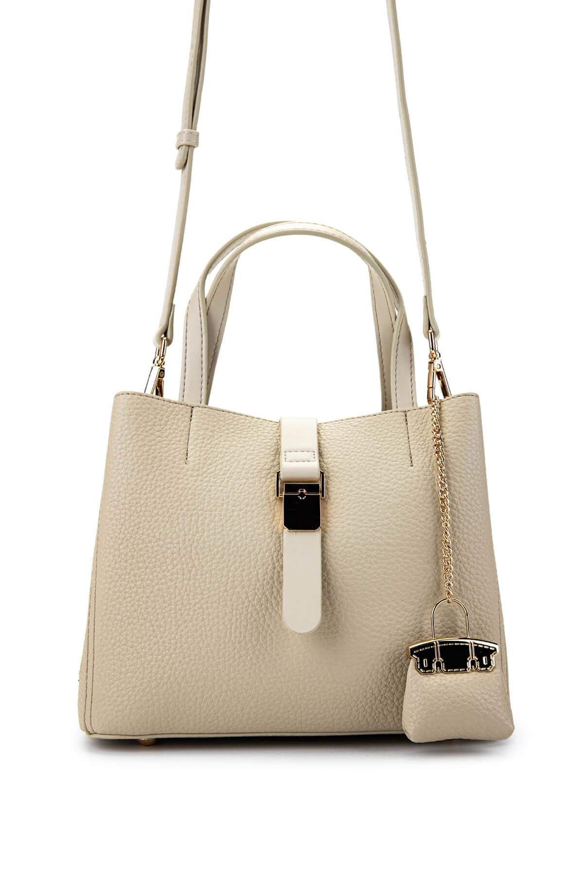  Tamer Tanca Kadın Vegan Bej Omuz Çanta