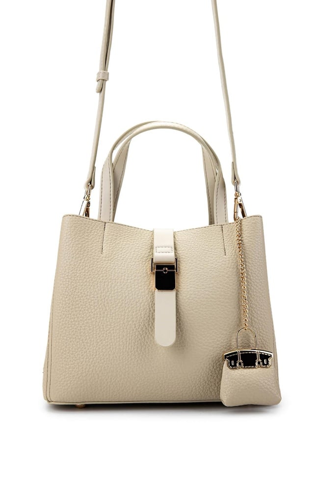  Tamer Tanca Kadın Vegan Bej Omuz Çanta