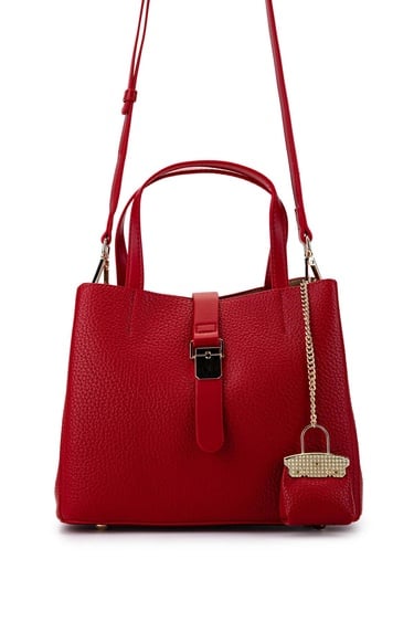  Tamer Tanca Kadın Vegan Kırmızı Omuz Çanta