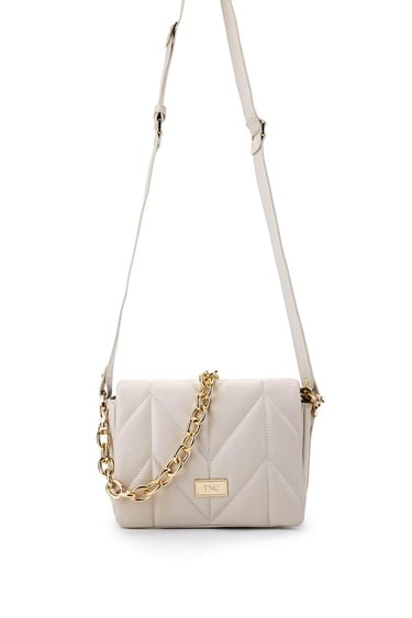  Tamer Tanca Kadın Hakiki Deri Bej Omuz Çanta