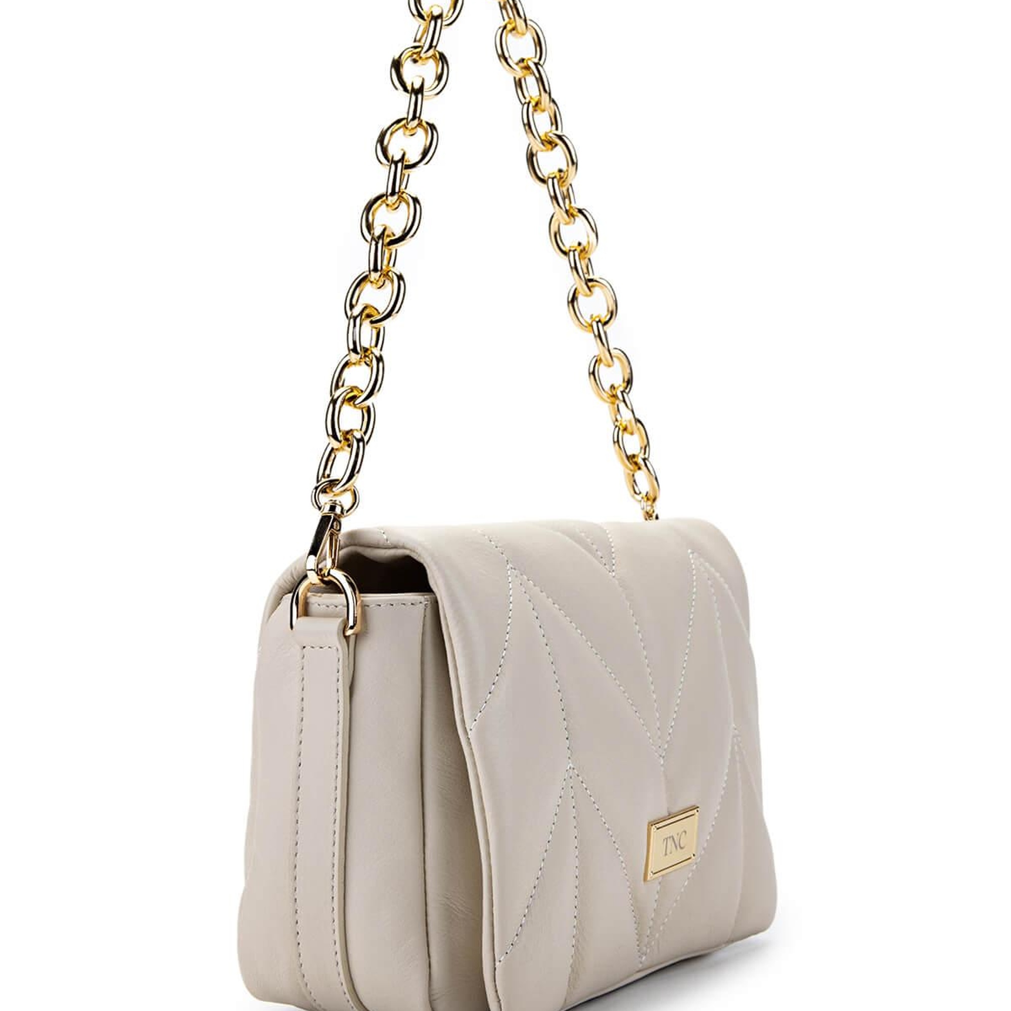 Tamer Tanca Kadın Hakiki Deri Bej Omuz Çanta