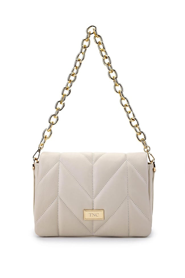  Tamer Tanca Kadın Hakiki Deri Bej Omuz Çanta