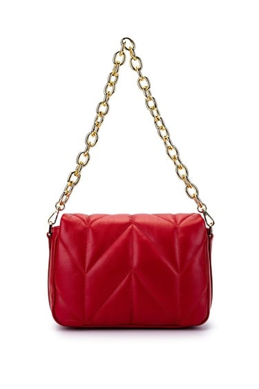  Tamer Tanca Kadın Hakiki Deri Kırmızı Omuz Çanta